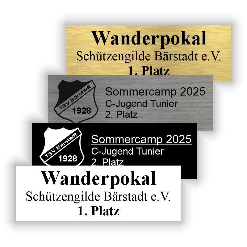 Pokalschild  60 x 15mm, bis 3 Zeilen