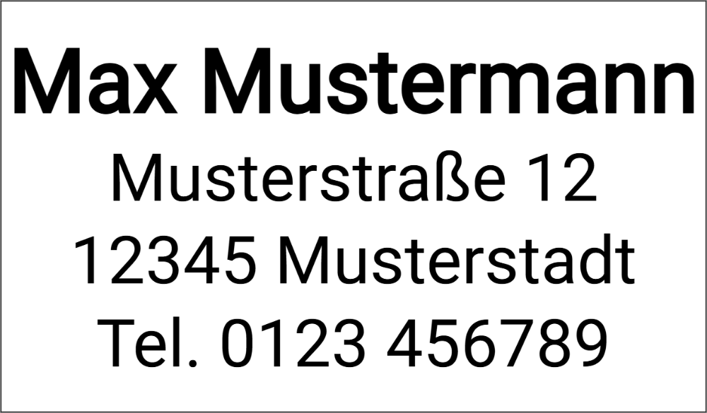 Vorschau der Vorlage 41x24 Adresse klassisch