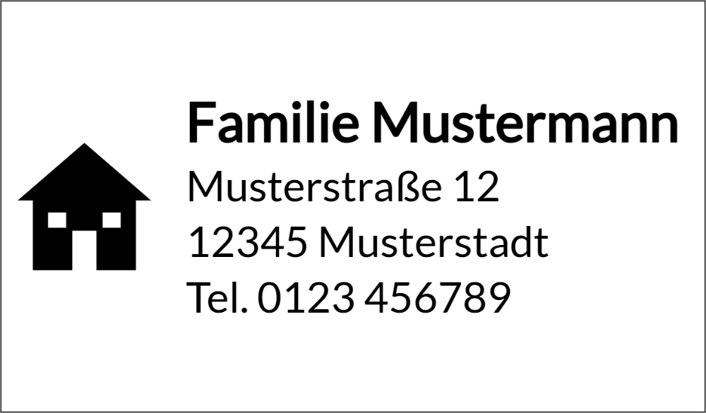 Vorschau der Vorlage 41x24 Adresse mit Haus