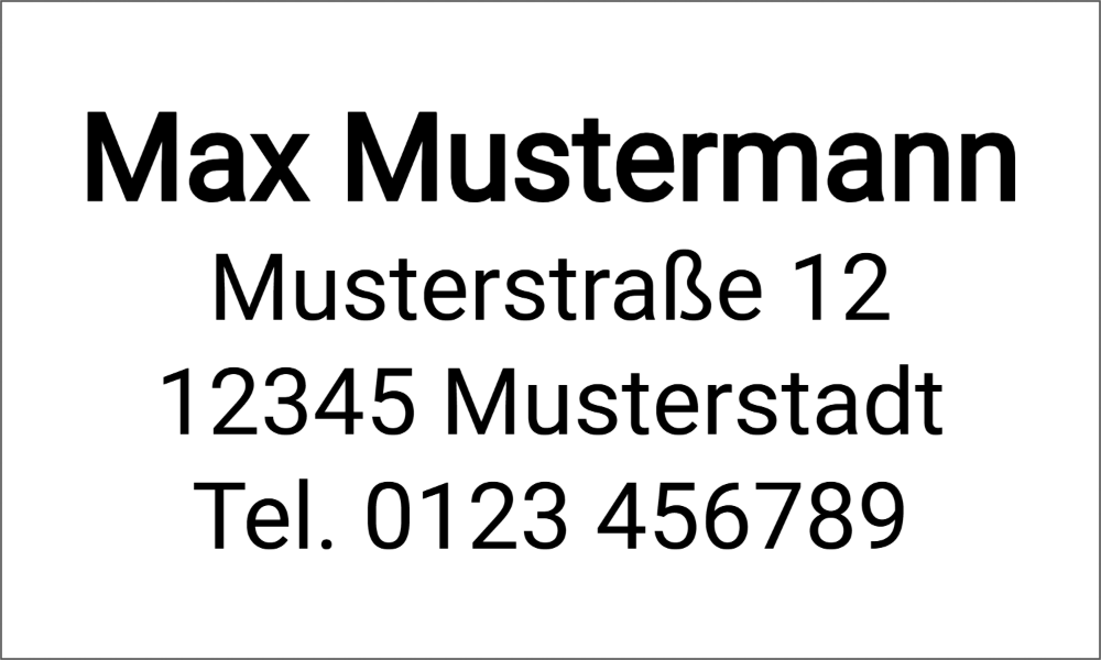 Vorschau der Vorlage 50x30 Adresse klassisch