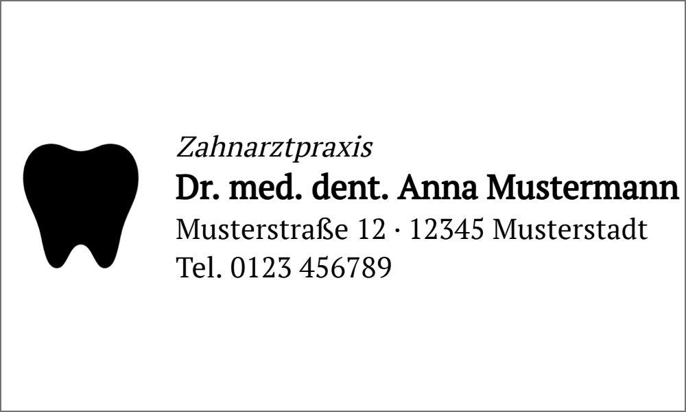 Vorschau der Vorlage 50x30 Zahnarztpraxis
