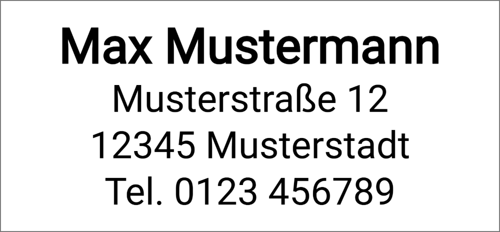 Vorschau der Vorlage 56x26 Adresse klassisch