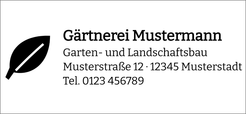 Vorschau der Vorlage 56x26 Gärtnerei