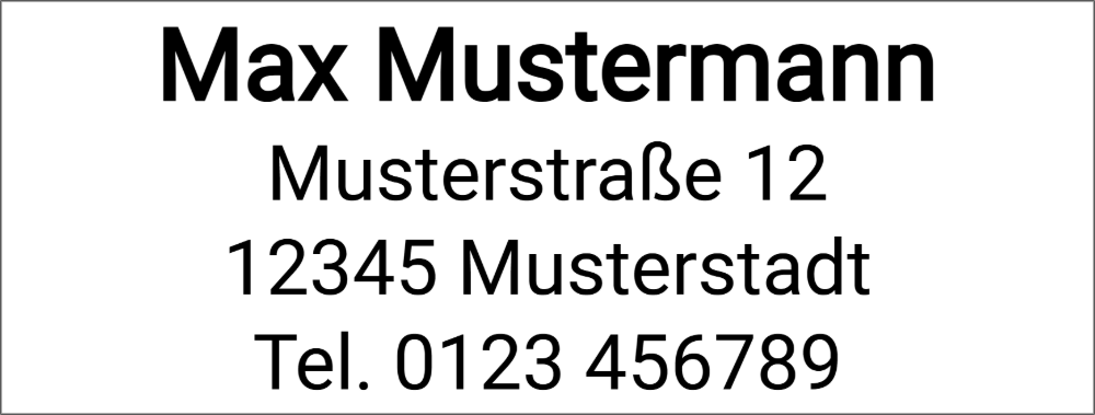 Vorschau der Vorlage 58x22 Adresse klassisch
