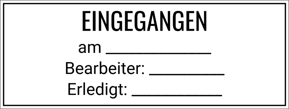 Vorschau der Vorlage 58x22 Eingangsstempel