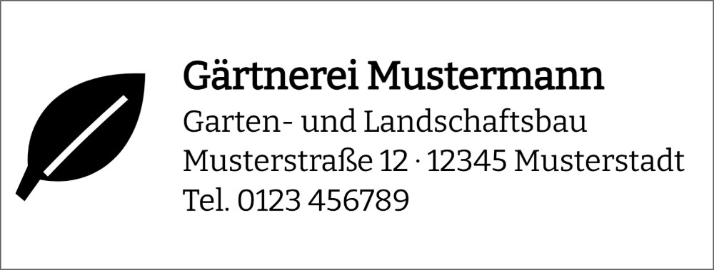 Vorschau der Vorlage 58x22 Gärtnerei