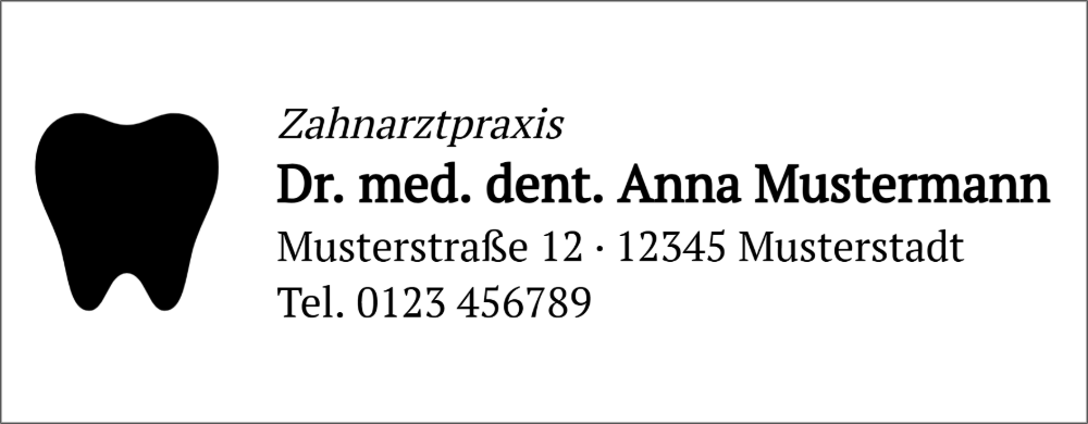 Vorschau der Vorlage 59x23 Zahnarztpraxis