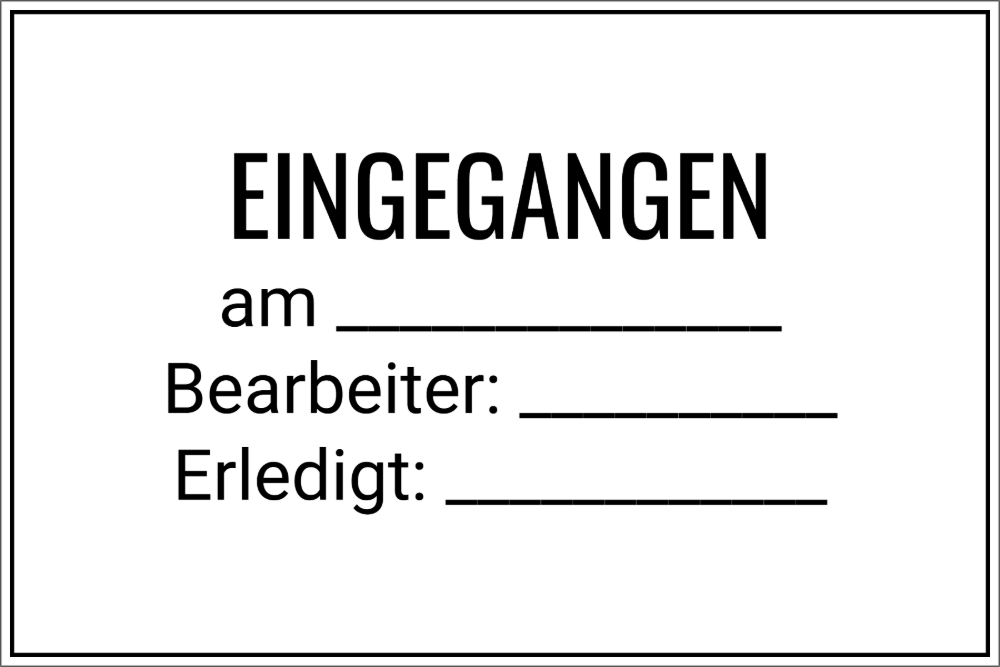 Vorschau der Vorlage 60x40 Eingangsstempel