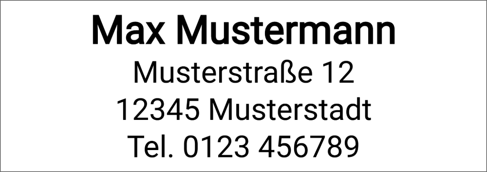 Vorschau der Vorlage 68x24 Adresse klassisch