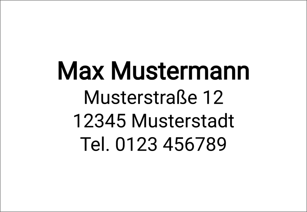 Vorschau der Vorlage 68x47 Adresse klassisch