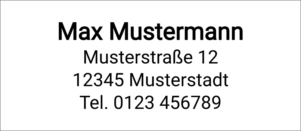 Vorschau der Vorlage 69x30 Adresse klassisch