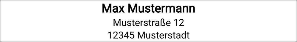 Vorschau der Vorlage 70x10 Adresse klassisch
