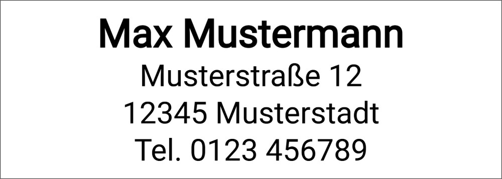 Vorschau der Vorlage 70x25 Adresse klassisch
