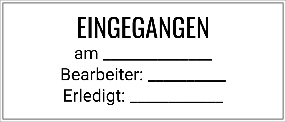 Vorschau der Vorlage 70x30 Eingangsstempel