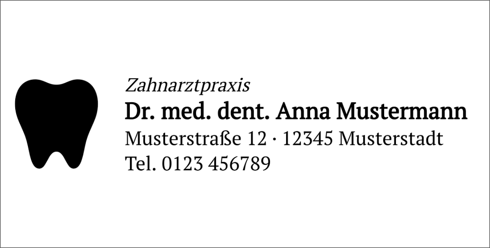 Vorschau der Vorlage 75x38 Zahnarztpraxis