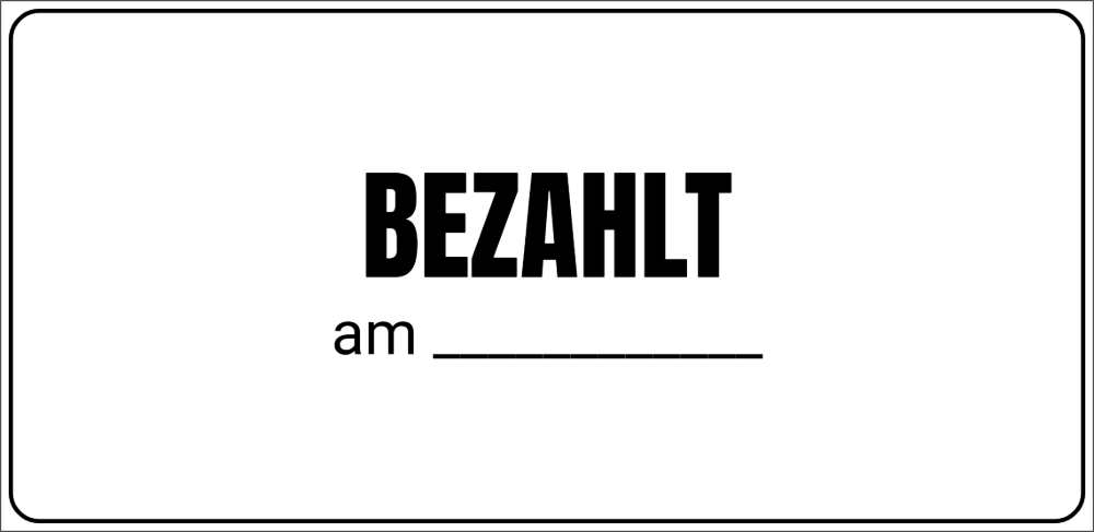 Vorschau der Vorlage 76x37 Bezahlt