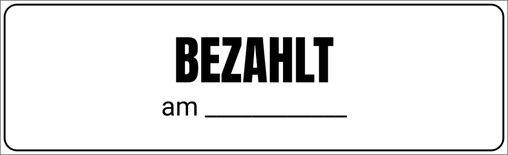 Vorschau der Vorlage 82x25 Bezahlt