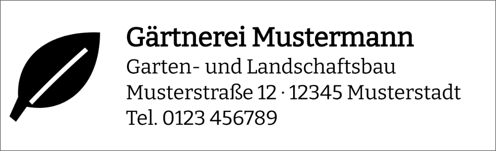 Vorschau der Vorlage 82x25 Gärtnerei