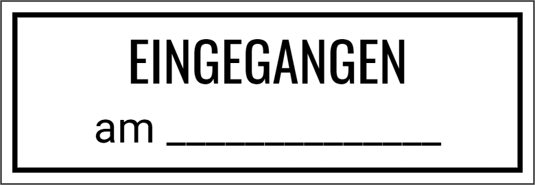 Vorschau der Vorlage 26x9 Eingangsstempel
